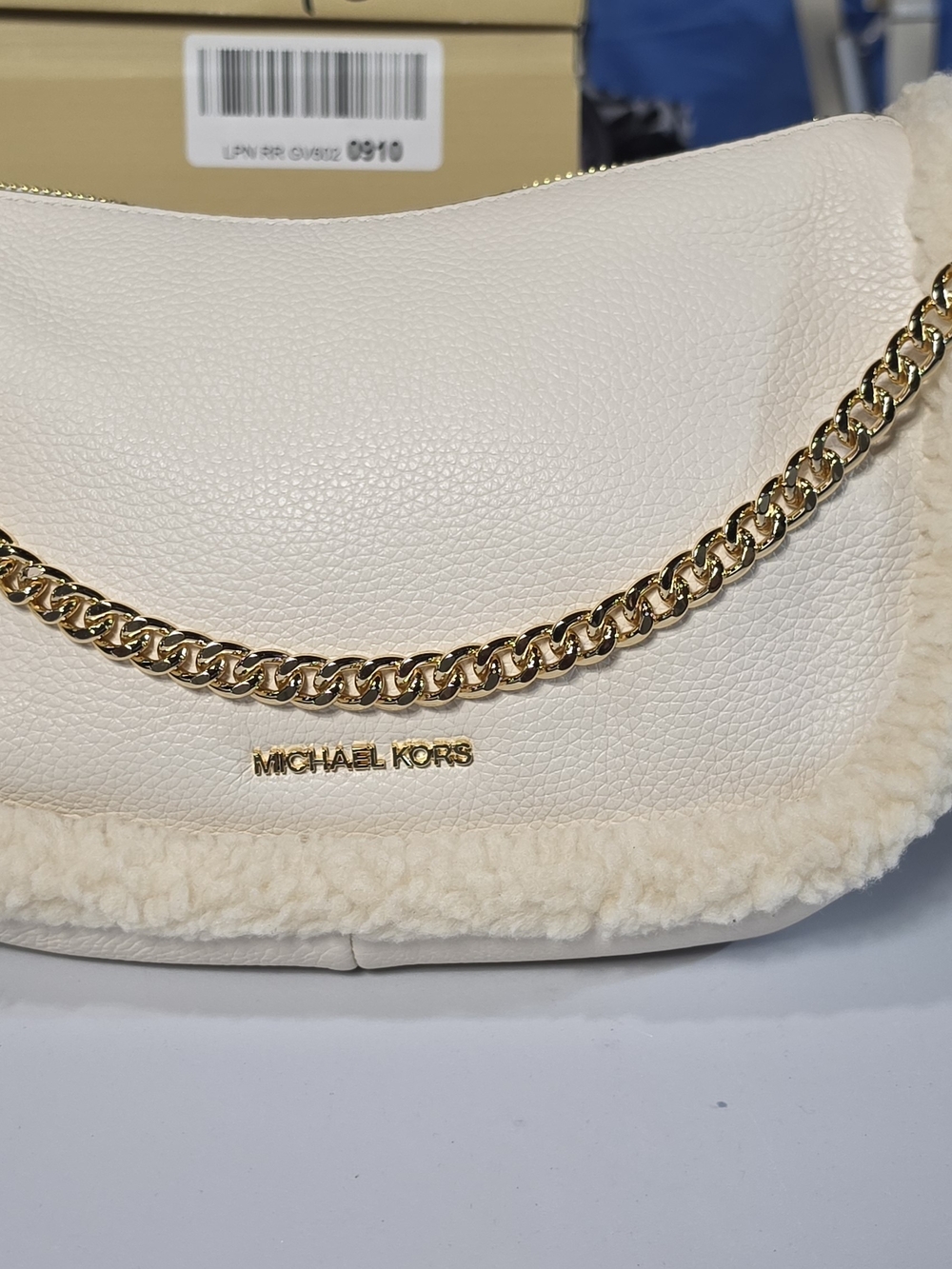 Michael Kors Carmela Crossbody Bag with Gold Chain Trim